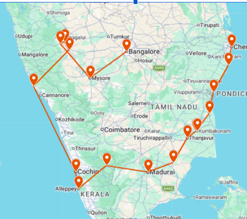 Un séjour complet accompagné d'un guide francophone en Inde du Sud. 